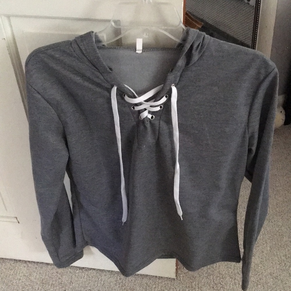 criss cross front sweatshirt